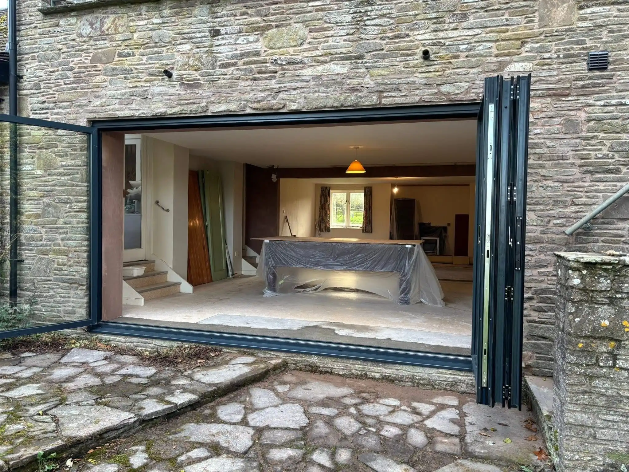 Single story extension showing before and after transformation